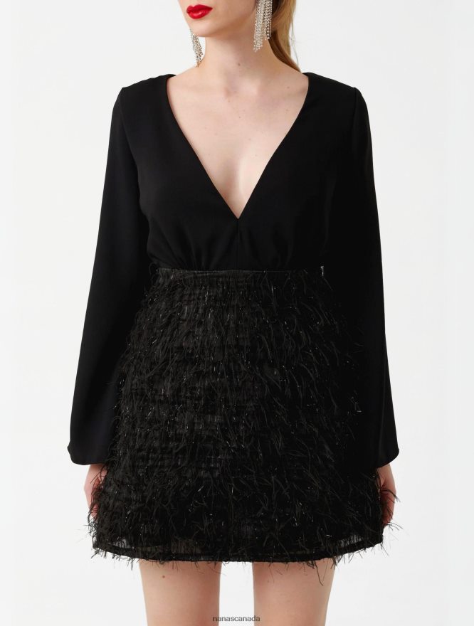 Nana's Canada Black Aurora Mini Dress V06HD23
