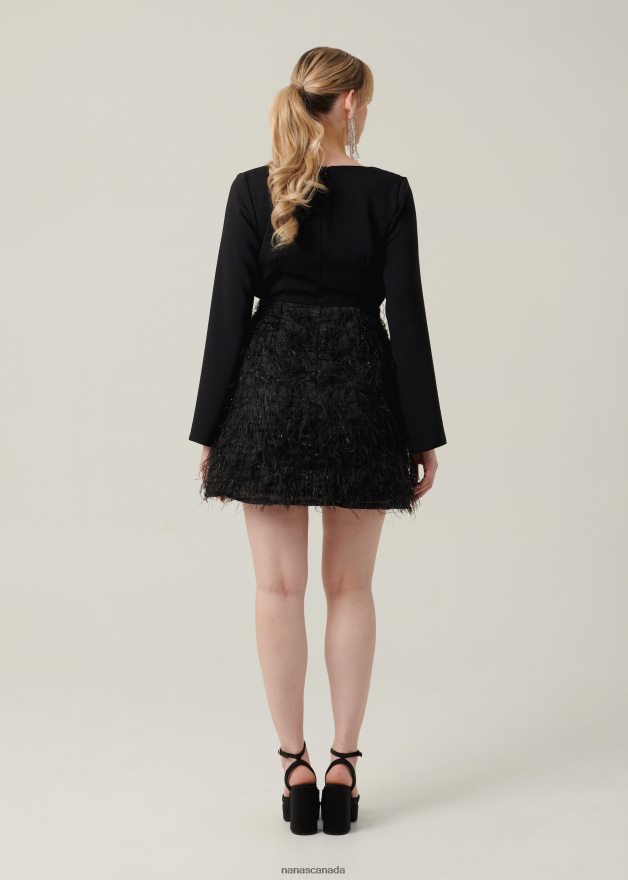 Nana's Canada Black Aurora Mini Dress V06HD23