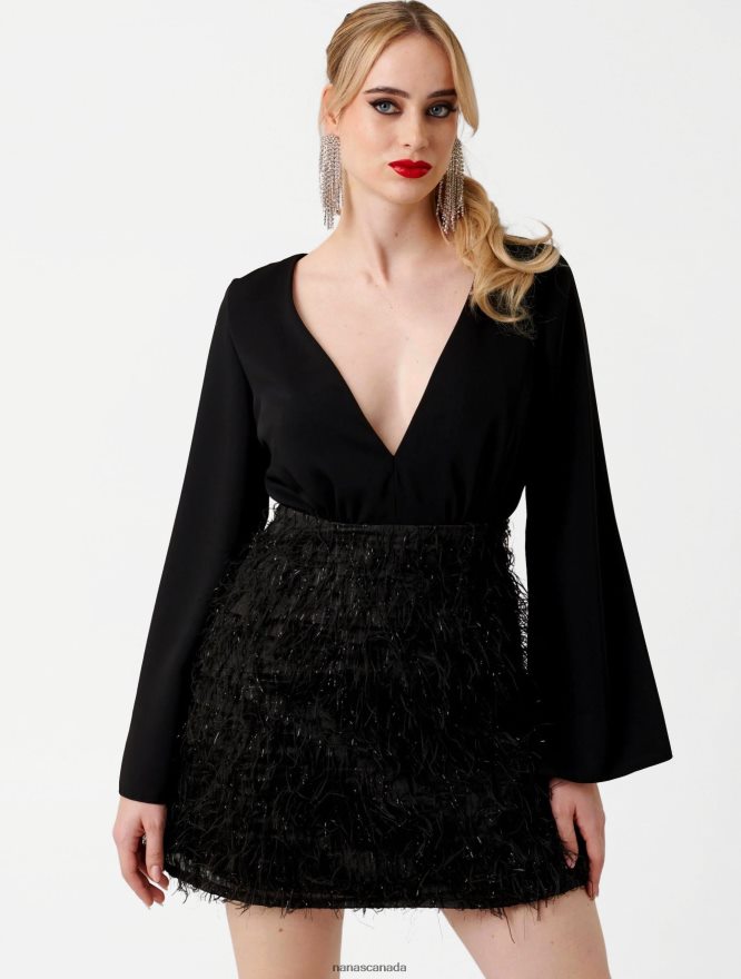 Nana's Canada Black Aurora Mini Dress V06HD23