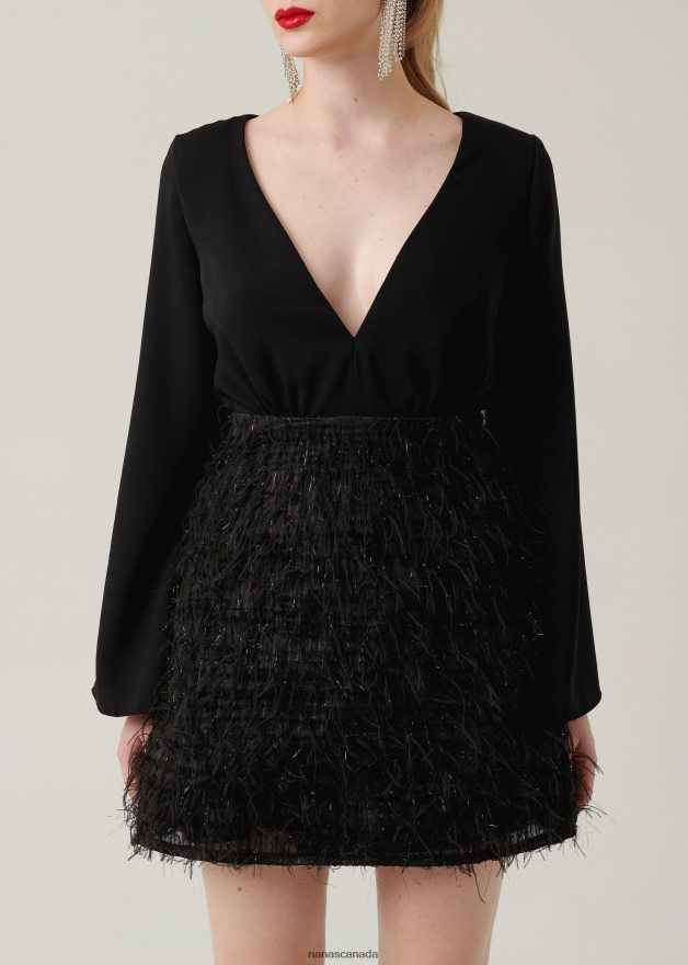 Nana's Canada Black Aurora Mini Dress V06HD23