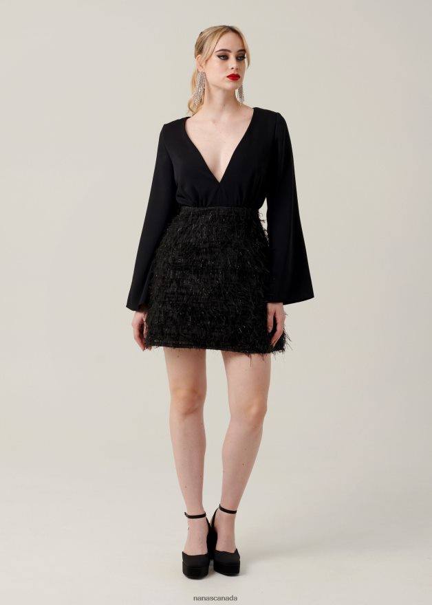 Nana's Canada Black Aurora Mini Dress V06HD23