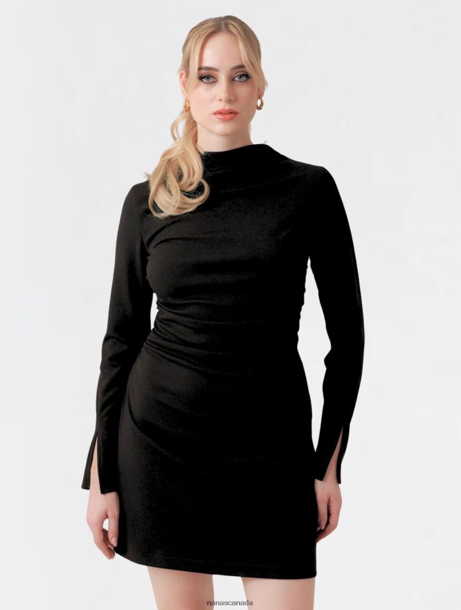 Nana's Canada Black Taylor Mini Dress V06HD218