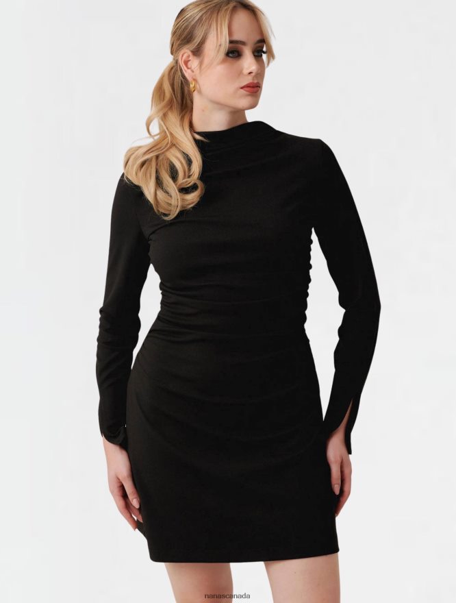 Nana's Canada Black Taylor Mini Dress V06HD218