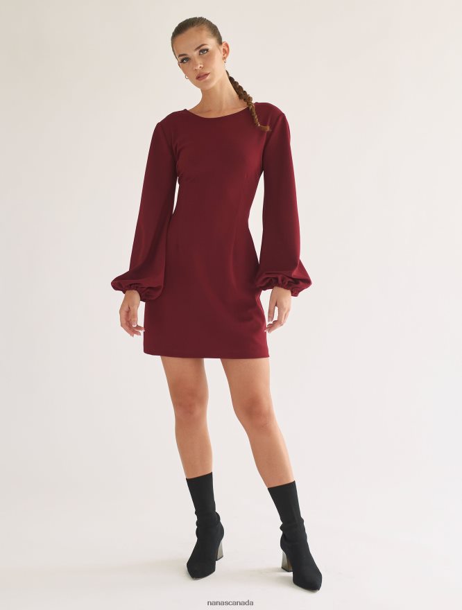 Nana's Canada Burgundy Amira Dress V06HD219