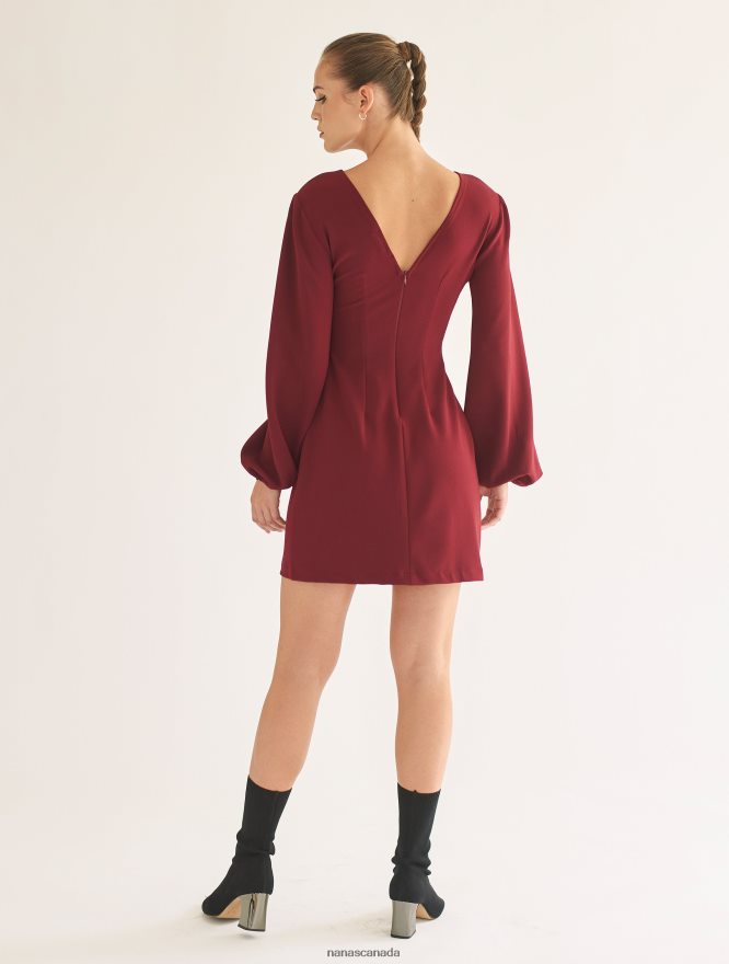 Nana's Canada Burgundy Amira Dress V06HD219