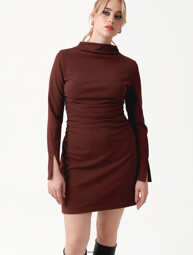 Nana's Canada Chocolate Brown Taylor Mini Dress V06HD216