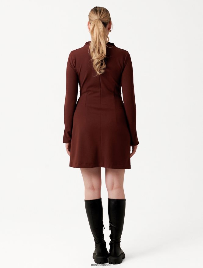 Nana's Canada Chocolate Brown Taylor Mini Dress V06HD216