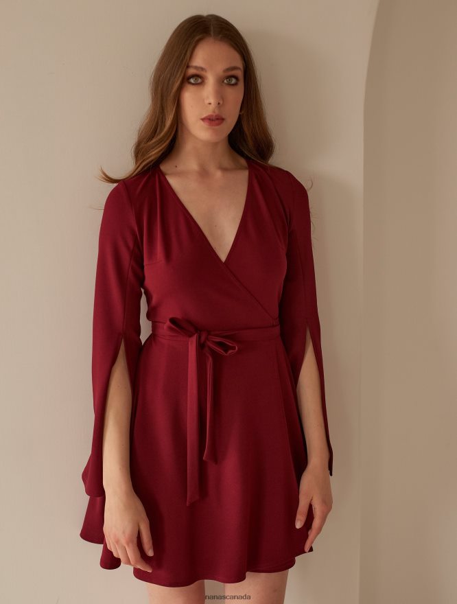 Nana's Canada Classic Burgundy Tina Dress V06HD267