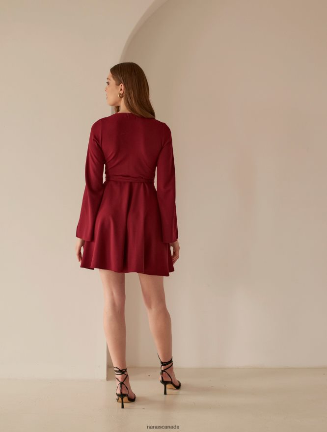 Nana's Canada Classic Burgundy Tina Dress V06HD267