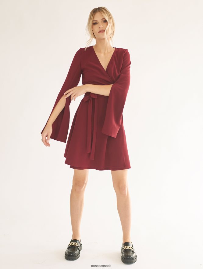 Nana's Canada Classic Burgundy Tina Dress V06HD267