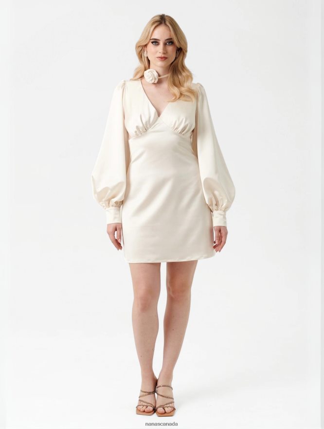 Nana's Canada Ecru Pearl Mini Dress V06HD26
