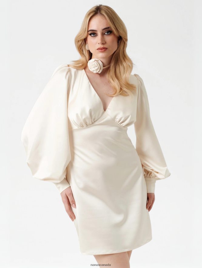 Nana's Canada Ecru Pearl Mini Dress V06HD26