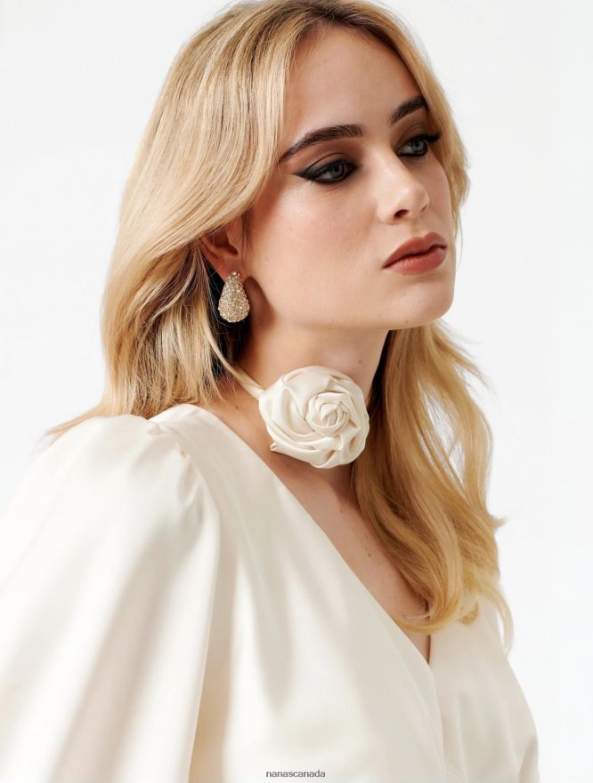 Nana's Canada Ecru Pearl Mini Dress V06HD26