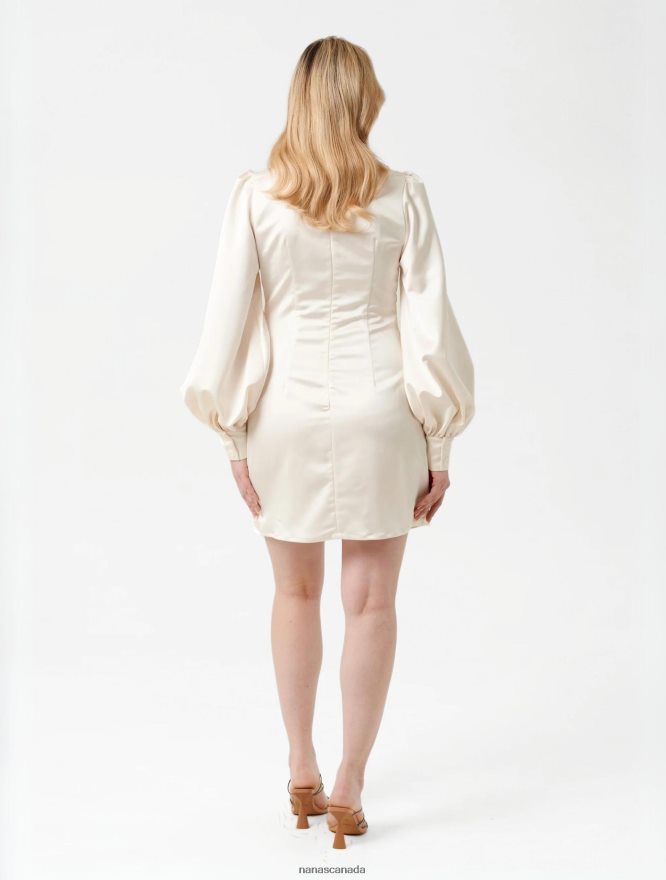 Nana's Canada Ecru Pearl Mini Dress V06HD26