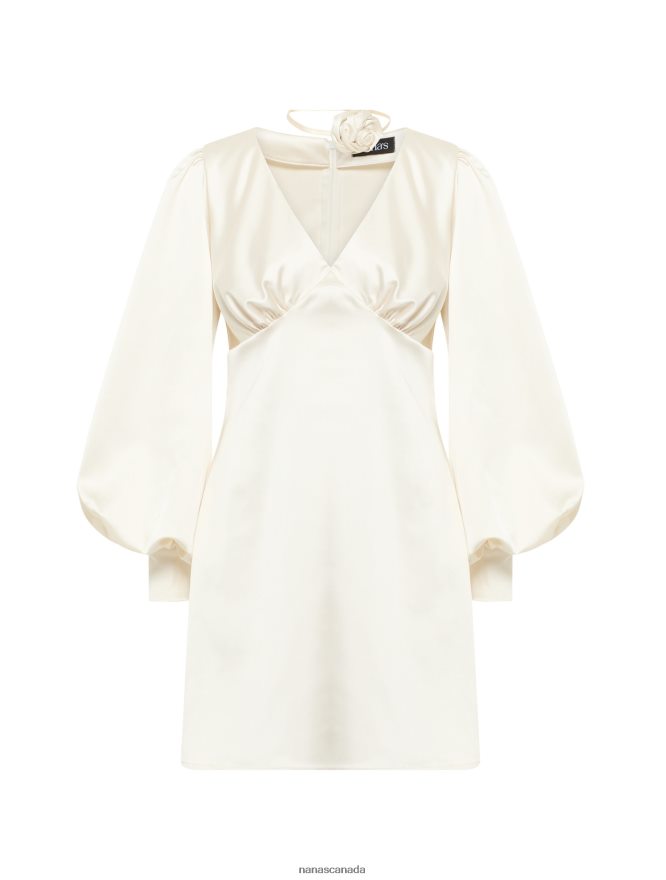 Nana's Canada Ecru Pearl Mini Dress V06HD26