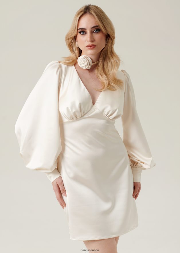 Nana's Canada Ecru Pearl Mini Dress V06HD26