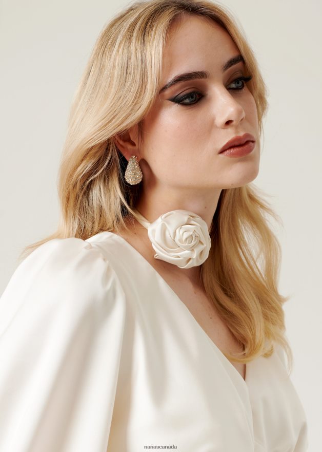 Nana's Canada Ecru Pearl Mini Dress V06HD26