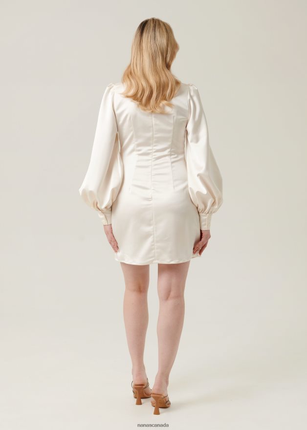 Nana's Canada Ecru Pearl Mini Dress V06HD26