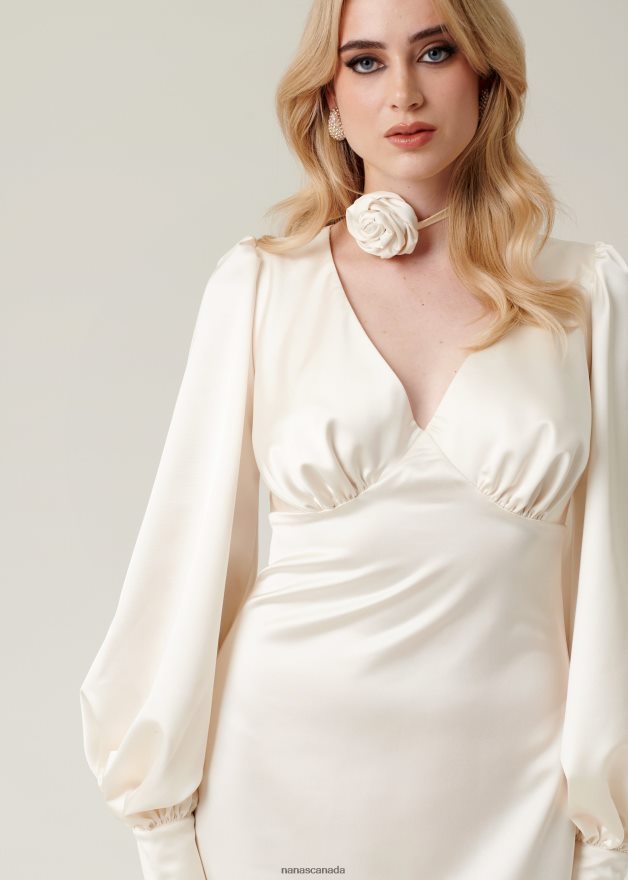 Nana's Canada Ecru Pearl Mini Dress V06HD26