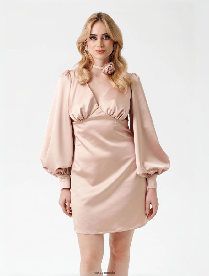 Nana's Canada Mauve Pink Pearl Mini Dress V06HD27