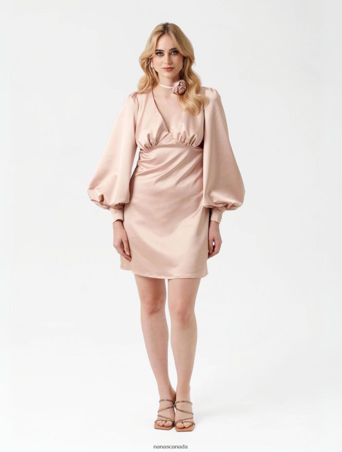 Nana's Canada Mauve Pink Pearl Mini Dress V06HD27