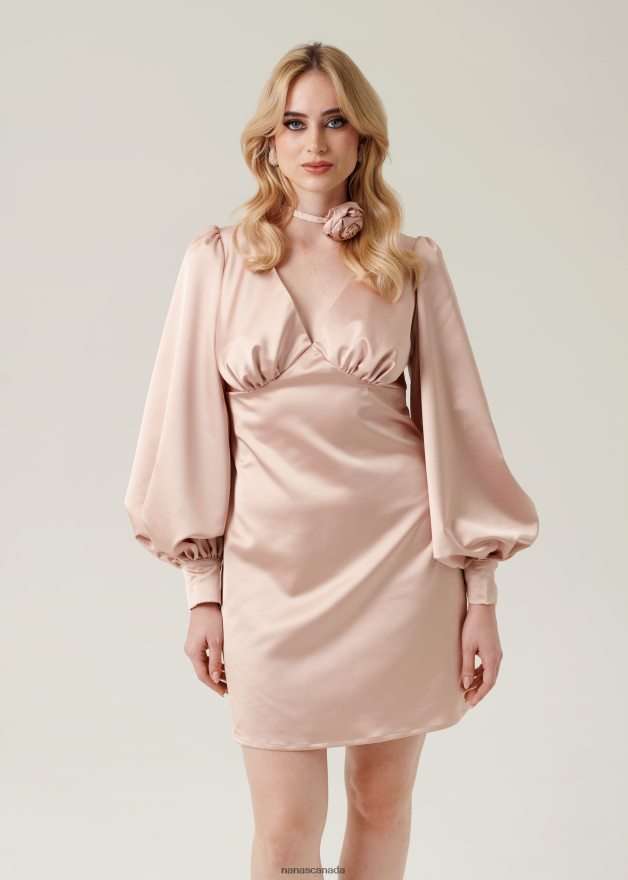 Nana's Canada Mauve Pink Pearl Mini Dress V06HD27