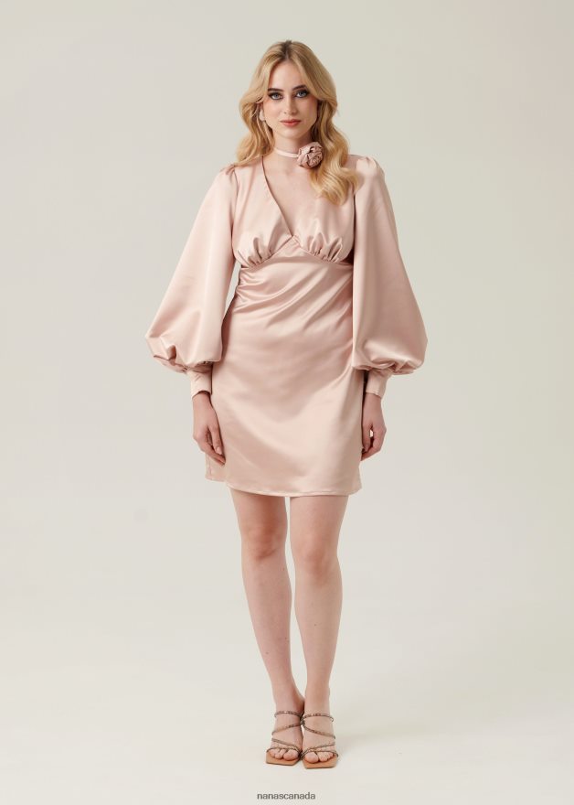 Nana's Canada Mauve Pink Pearl Mini Dress V06HD27