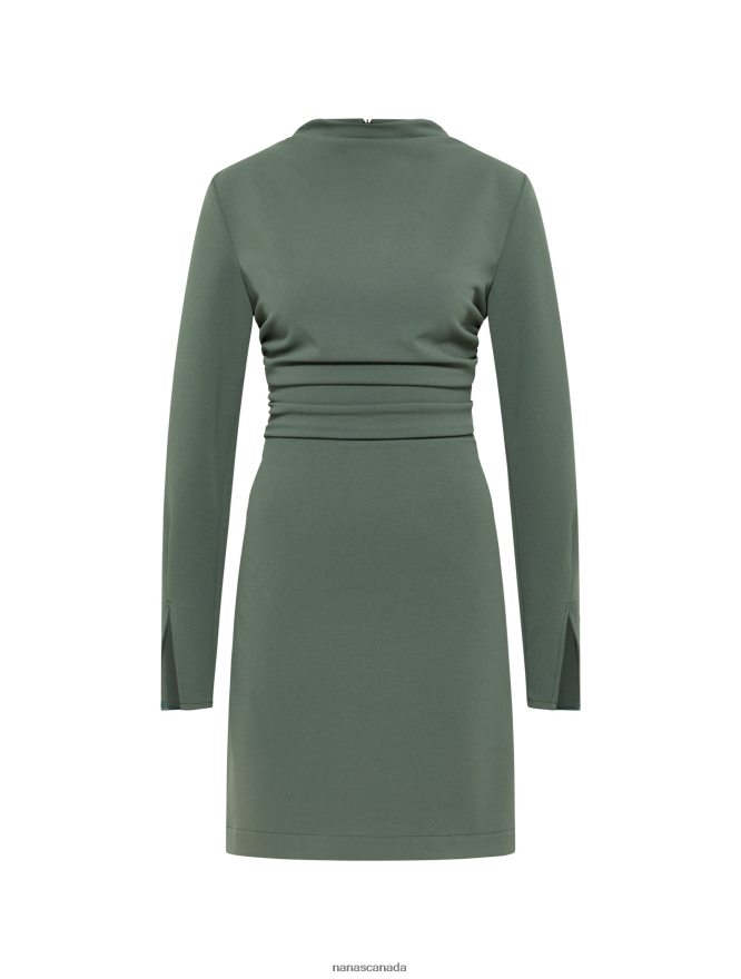 Nana's Canada Smokey Green Taylor Mini Dress V06HD217